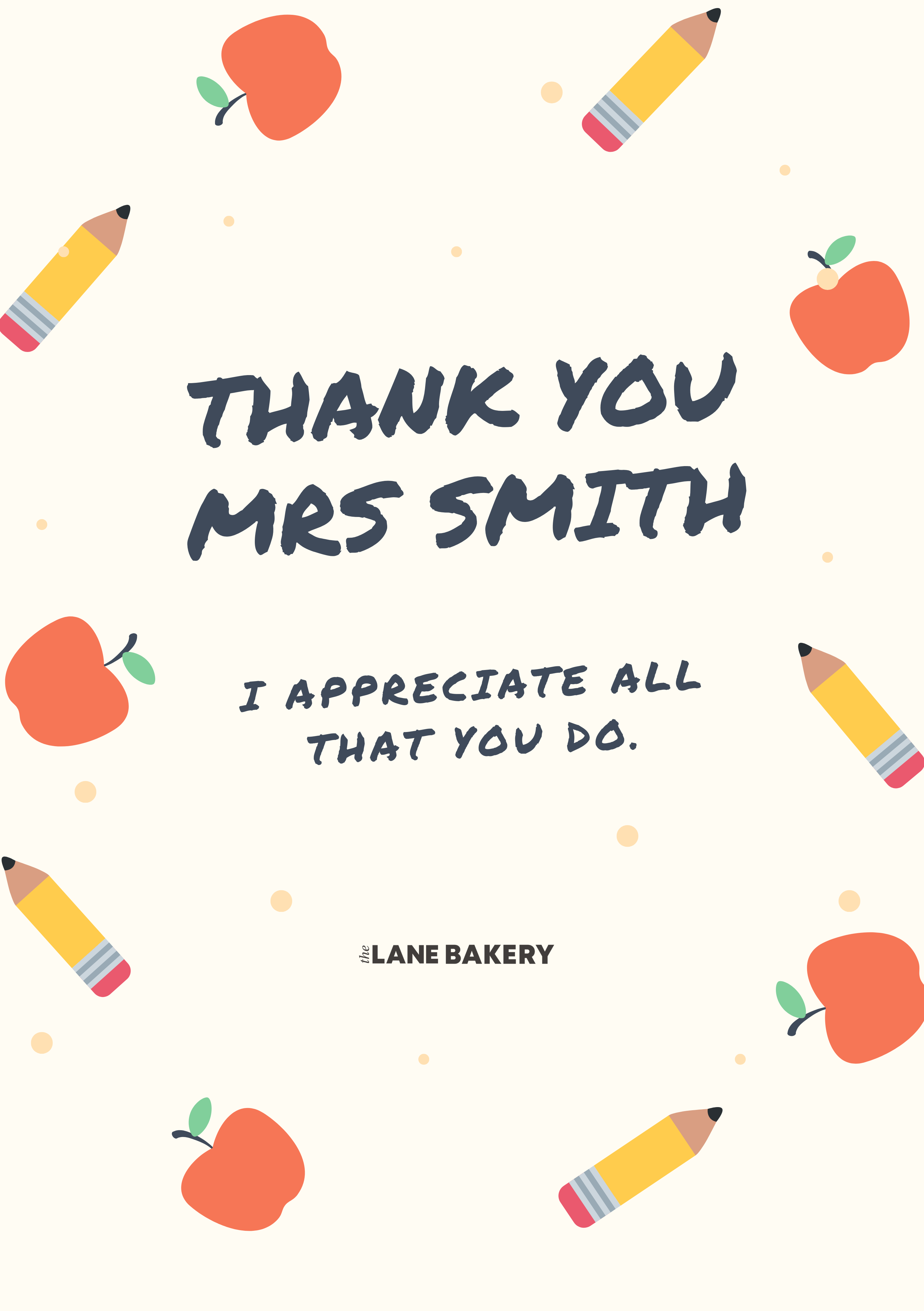 Teacher Cake Card
